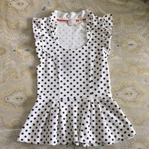 Polka Dotted Peplum Top